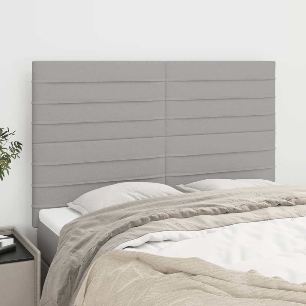 vidaXL Zagłówek jasnoszary 144x5x118/128 cm tkanina