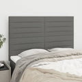 vidaXL Zagłówek ciemnoszary 144x5x118/128 cm materiał