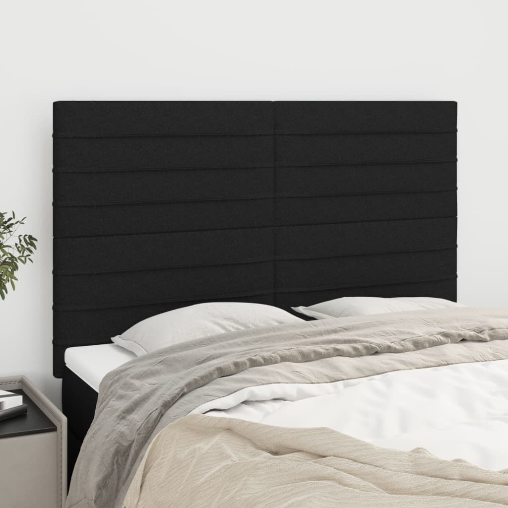 vidaXL Zagłówek czarny 144x5x118/128 cm materiał