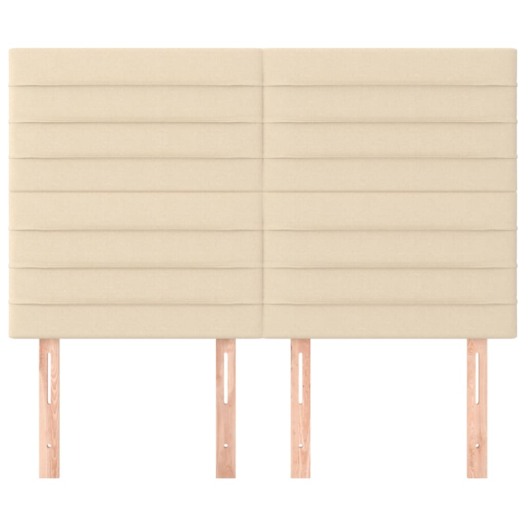 vidaXL Zagłówek kremowy 144x5x118/128 cm materiał