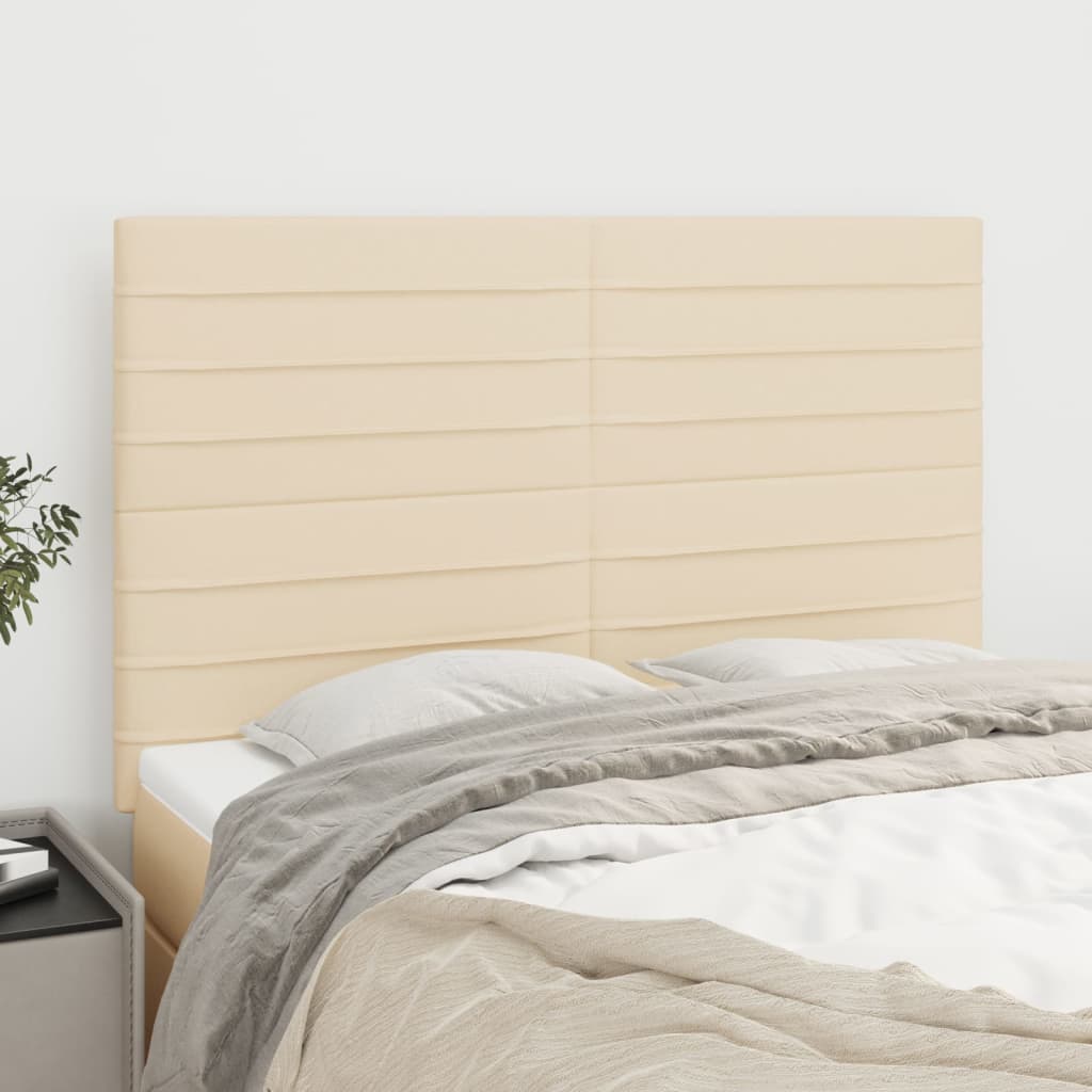 vidaXL Zagłówek kremowy 144x5x118/128 cm materiał