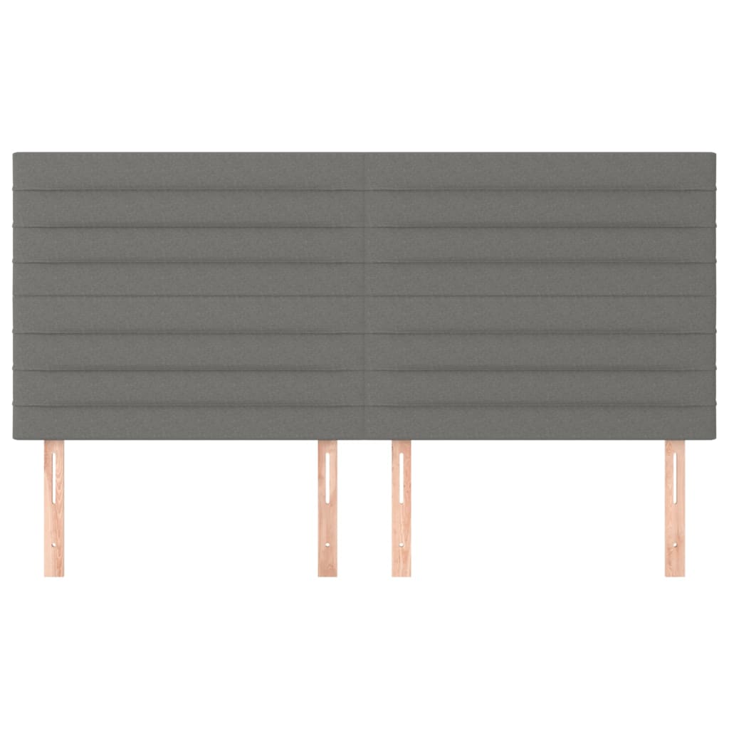 vidaXL Zagłówek ciemnoszary 160x5x118/128 cm materiał