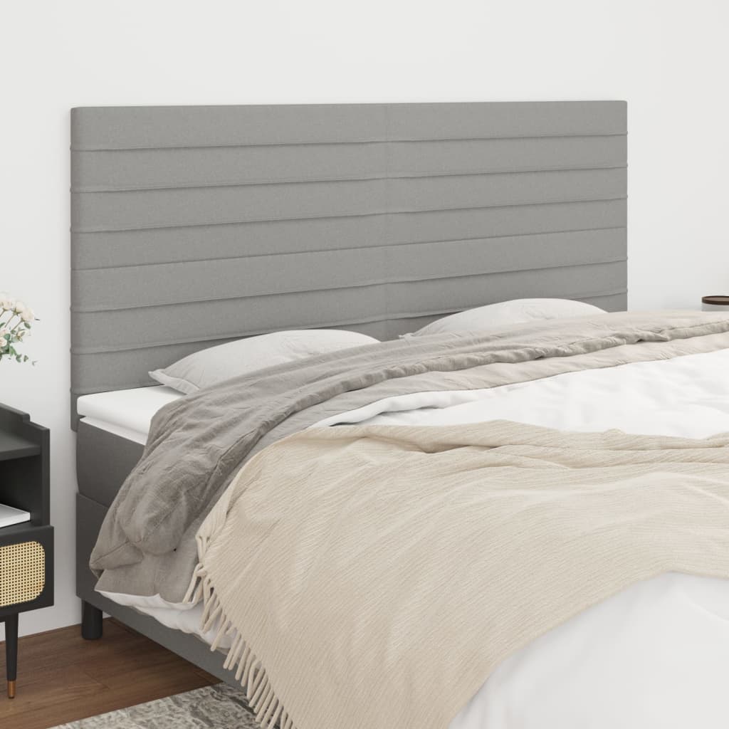 vidaXL Zagłówek jasnoszary 180x5x118/128 cm tkanina