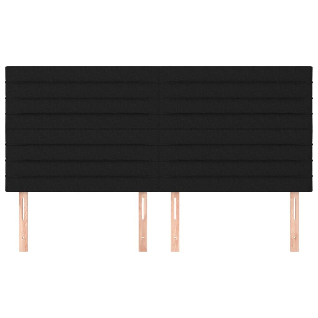 vidaXL Zagłówek czarny 200x5x118/128 cm tkanina
