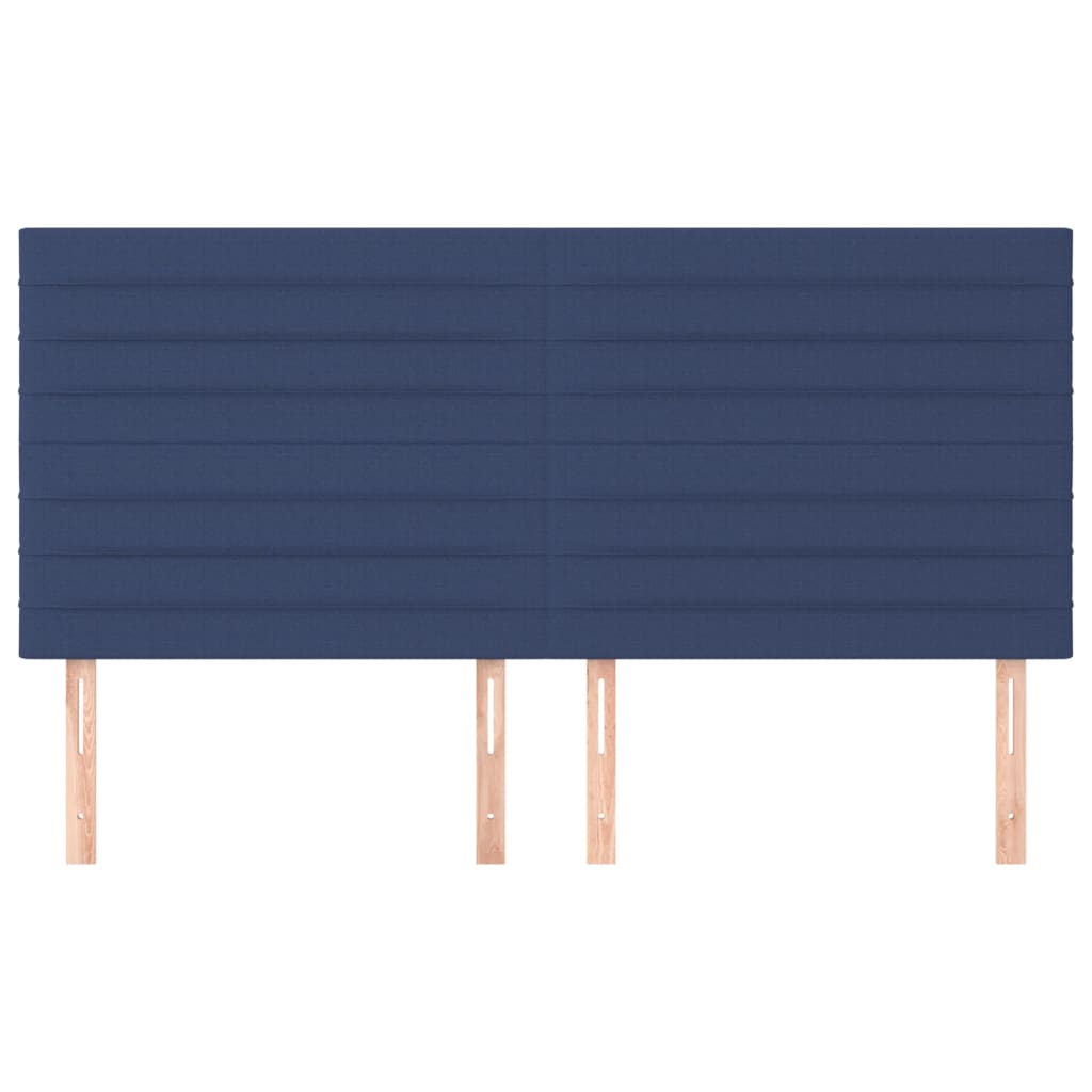 vidaXL Zagłówek niebieski 200x5x118/128 cm tkanina