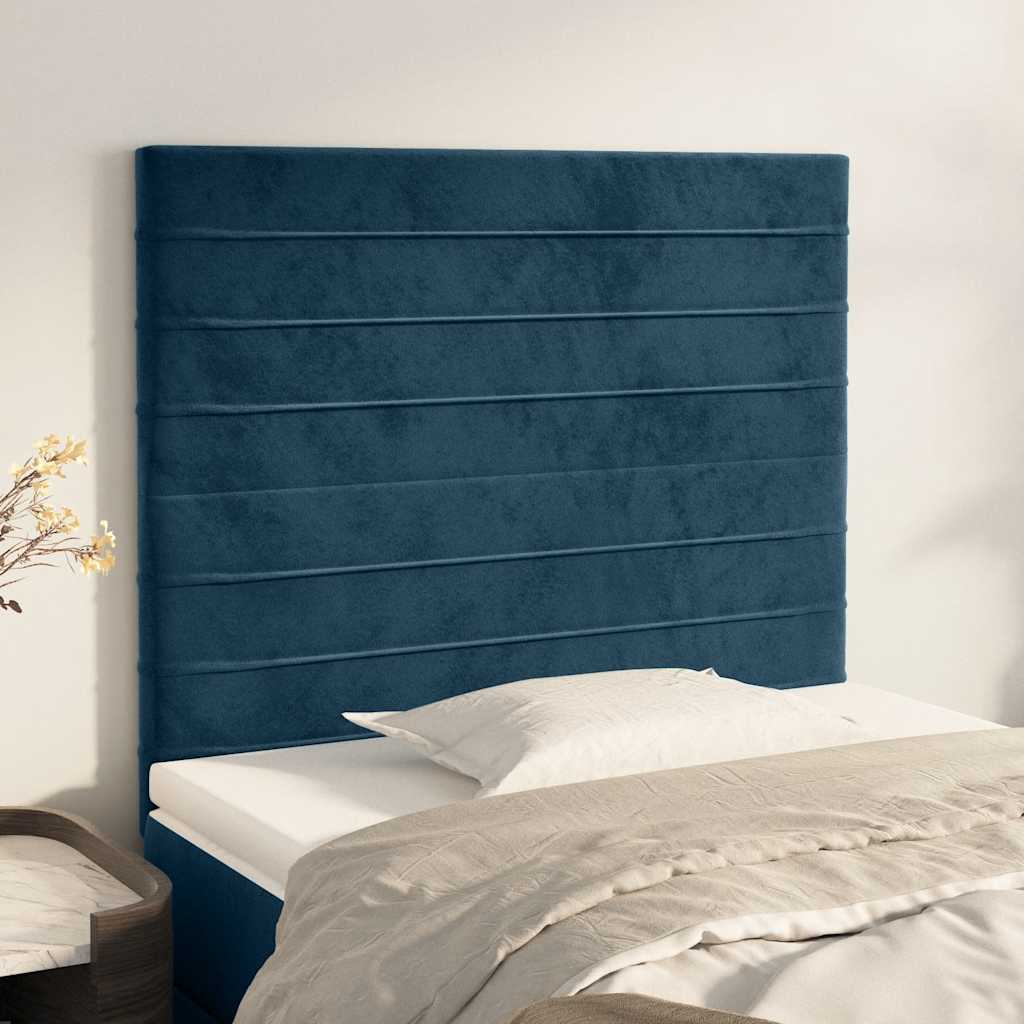 vidaXL Zagłówek granatowy 90x5x118/128 cm aksamit