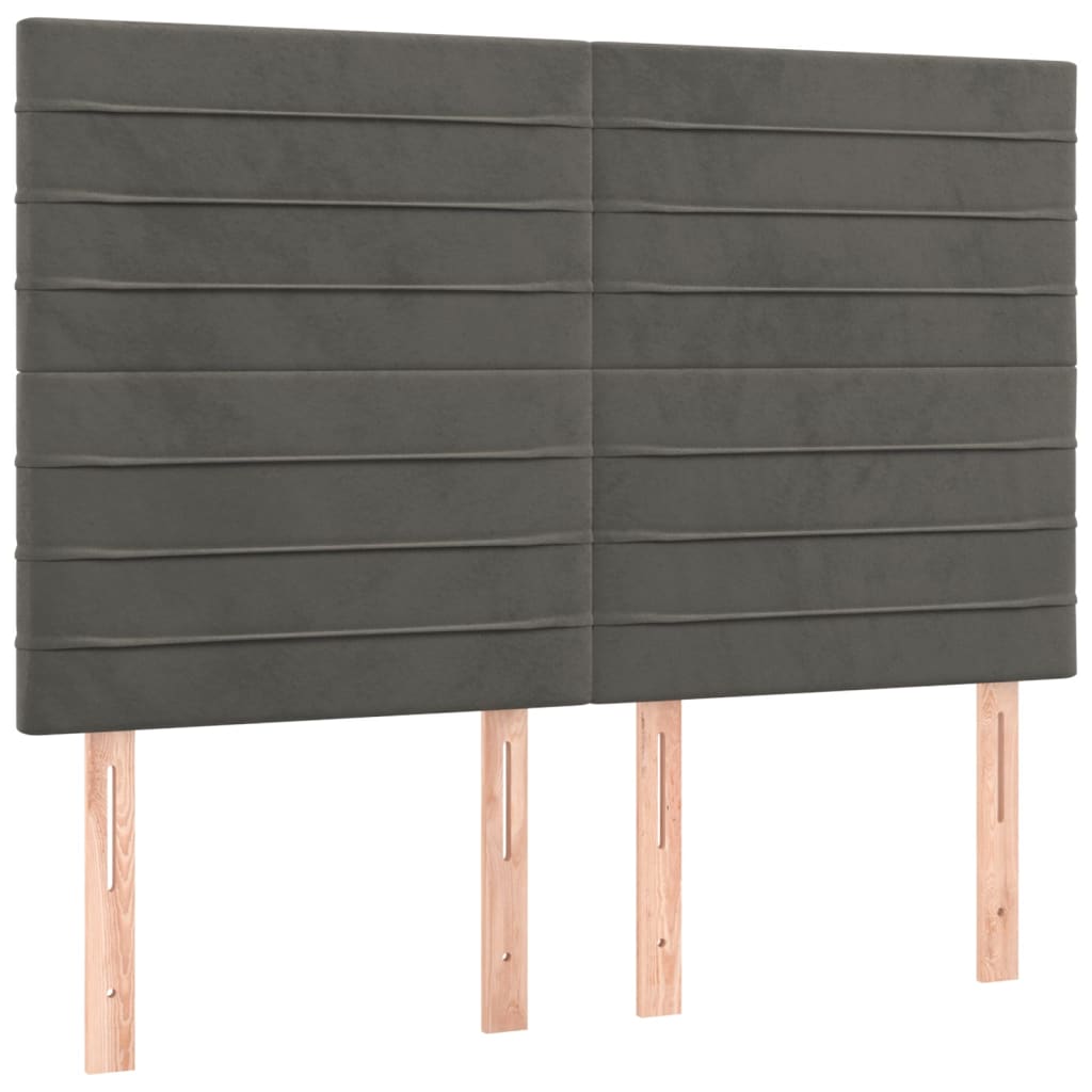 vidaXL Zagłówek ciemnoszary 144x5x118/128 cm aksamit