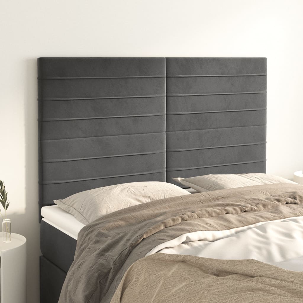 vidaXL Zagłówek ciemnoszary 144x5x118/128 cm aksamit