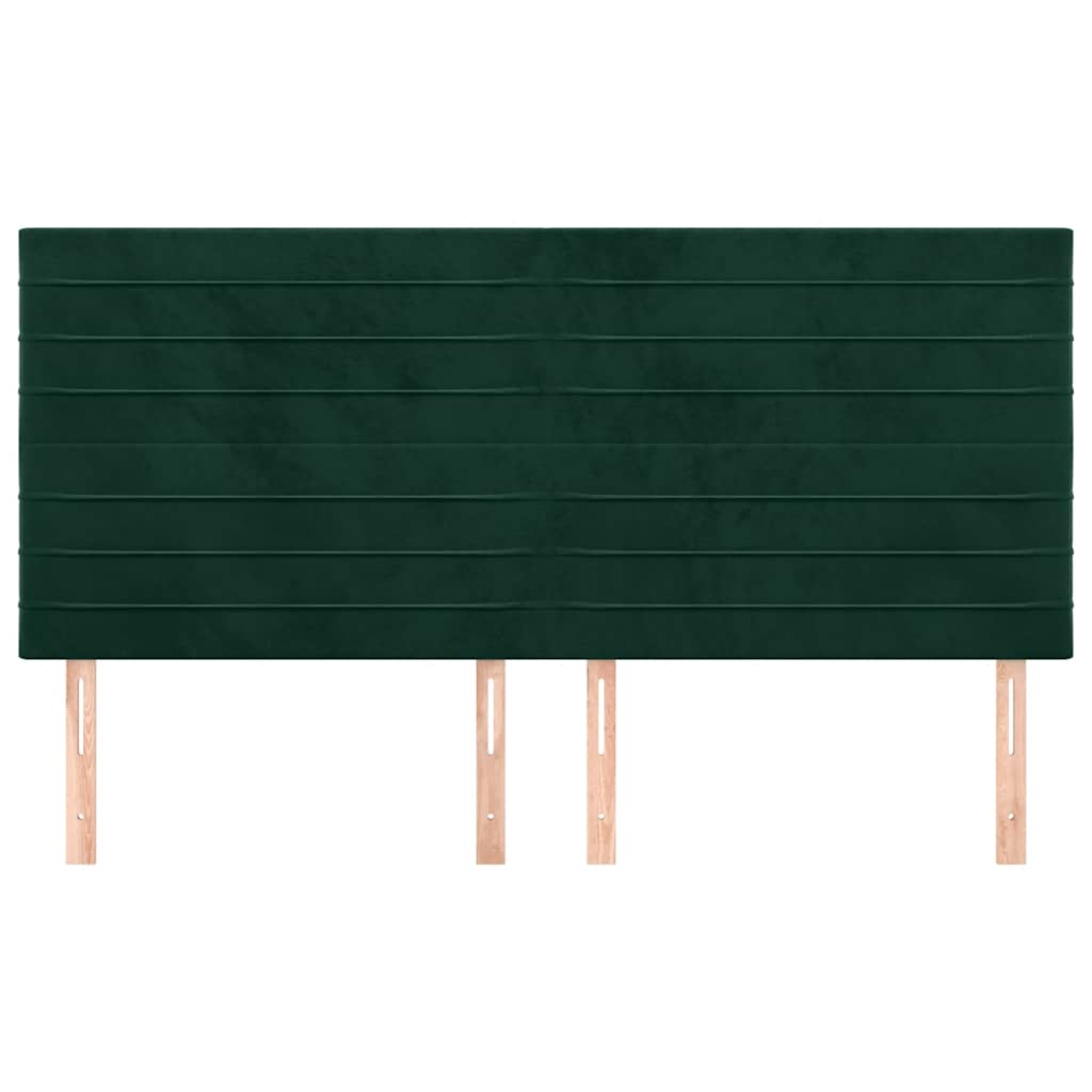 vidaXL Zagłówek ciemnozielony 160x5x118/128 cm aksamit