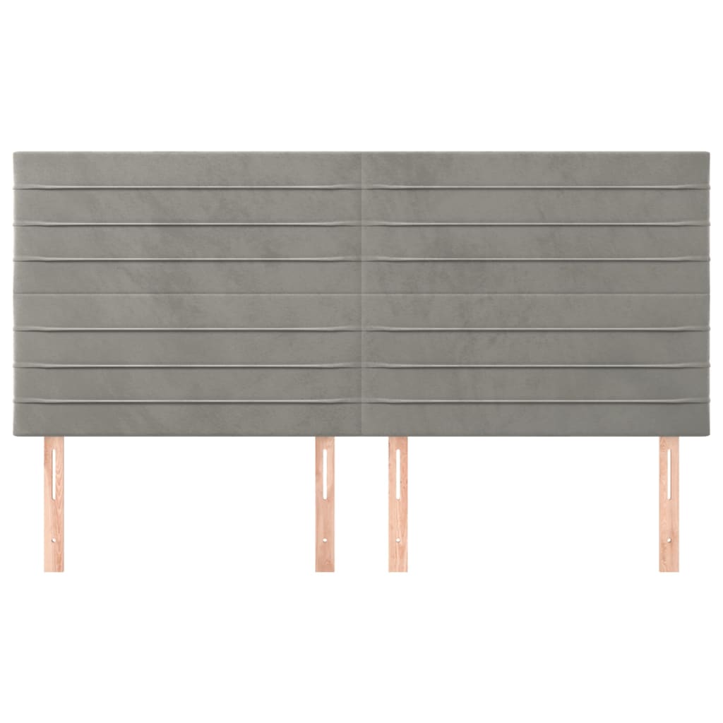 vidaXL Zagłówek jasnoszary 180x5x118/128 cm aksamit