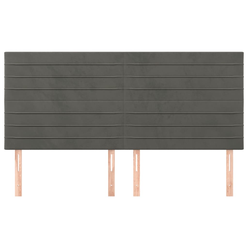 vidaXL Zagłówek ciemnoszary 180x5x118/128 cm aksamit