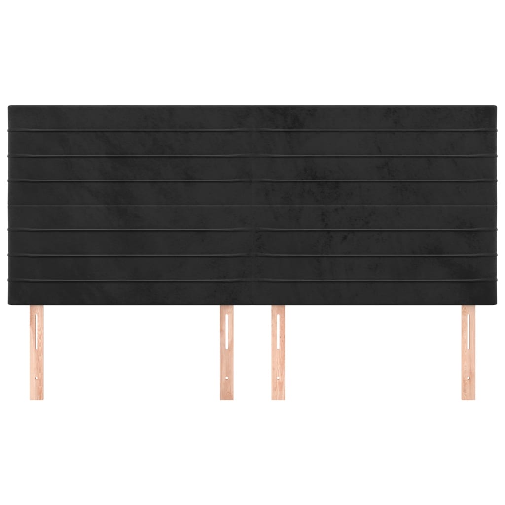 vidaXL Zagłówek czarny 180x5x118/128 cm aksamit