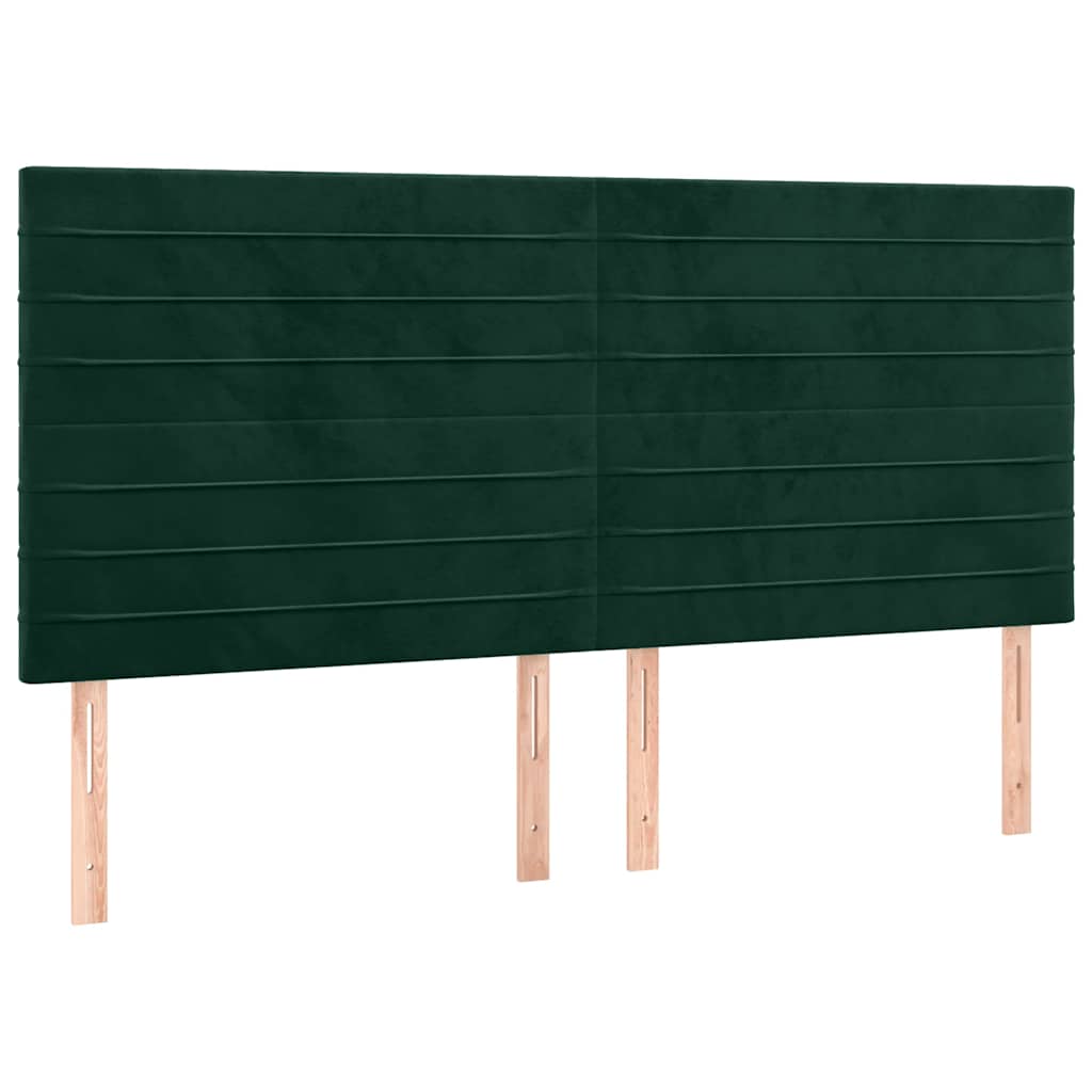 vidaXL Zagłówek ciemnozielony 180x5x118/128 cm aksamit