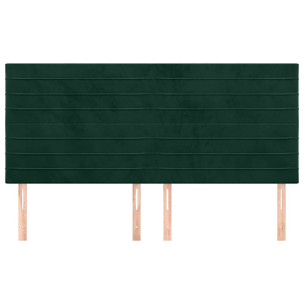 vidaXL Zagłówek ciemnozielony 180x5x118/128 cm aksamit