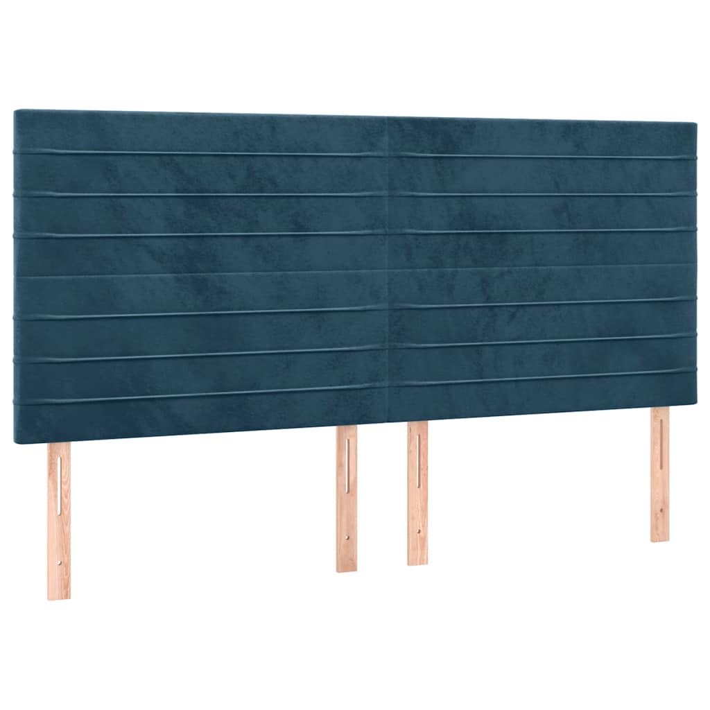 vidaXL Zagłówek granatowy 180x5x118/128 cm aksamit