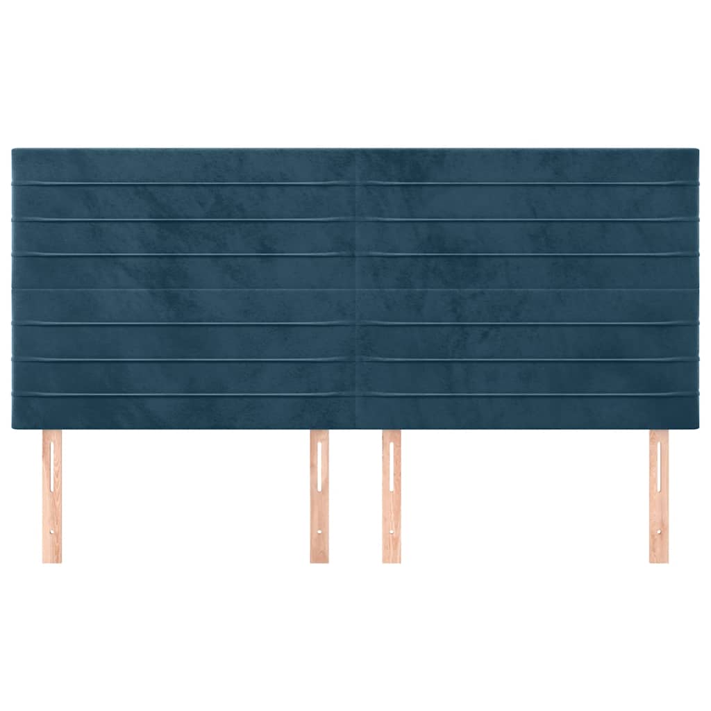 vidaXL Zagłówek granatowy 180x5x118/128 cm aksamit