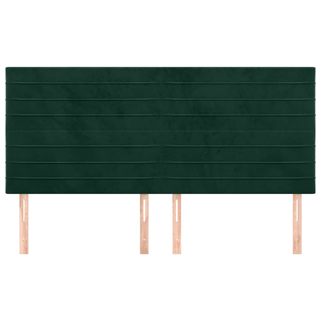 vidaXL Zagłówek ciemnozielony 200x5x118/128 cm aksamit