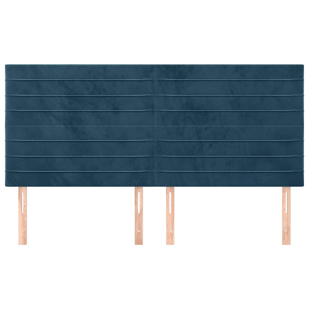 vidaXL Zagłówek granatowy 200x5x118/128 cm aksamit
