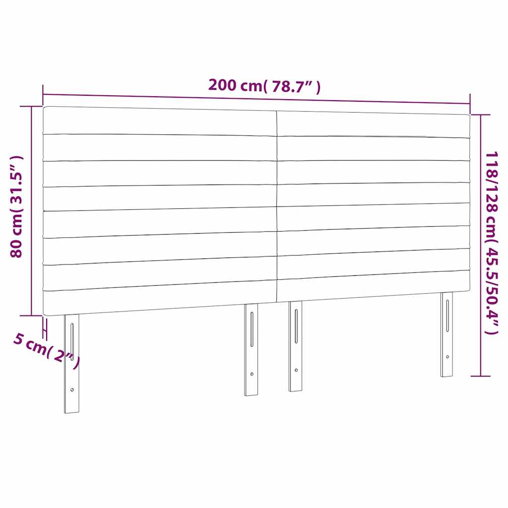 vidaXL Zagłówek granatowy 200x5x118/128 cm aksamit