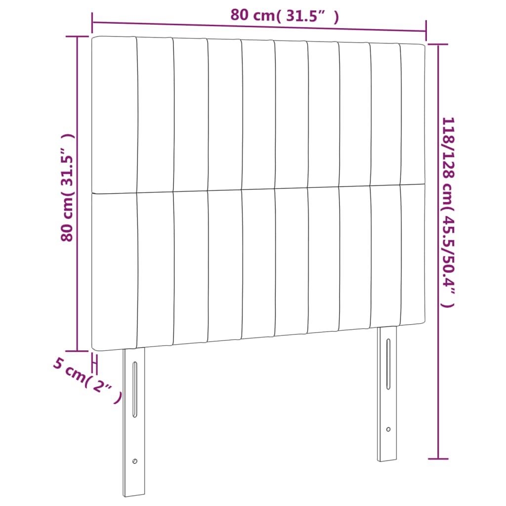 vidaXL Zagłówek czarny 80x5x118/128 cm tkanina