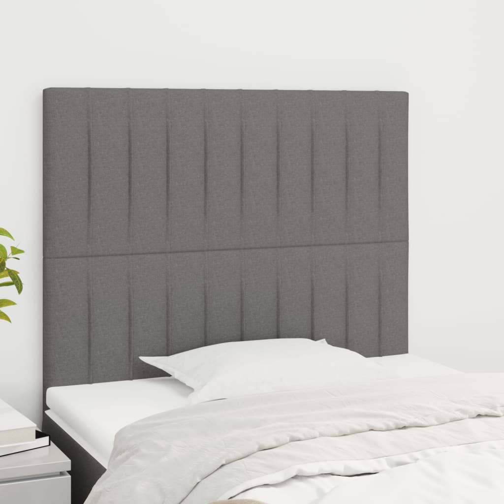 vidaXL Zagłówek ciemnoszary 90x5x118/128 cm tkanina
