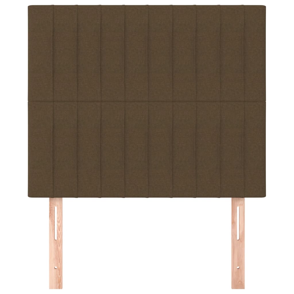 vidaXL Zagłówek ciemnobrązowy 90x5x118/128 cm tkanina