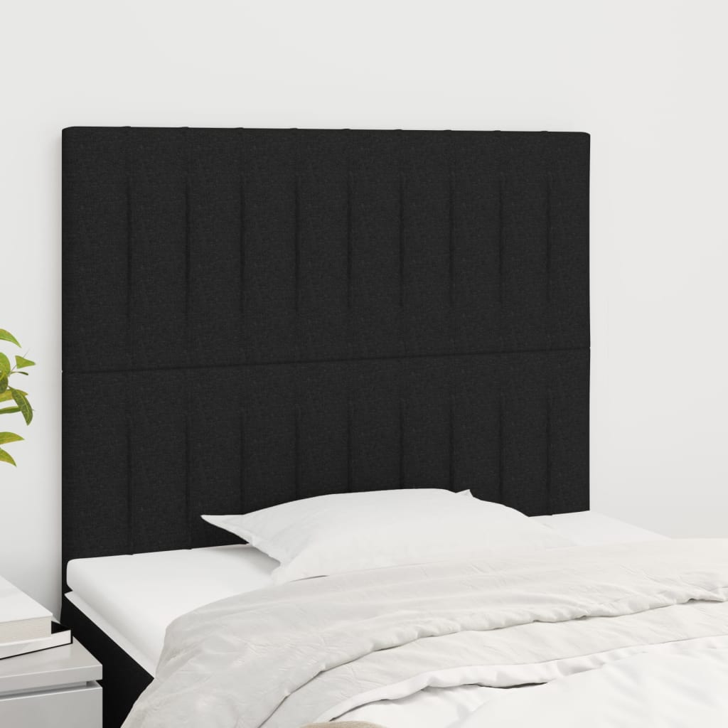 vidaXL Zagłówek czarny 100x5x118/128 cm tkanina