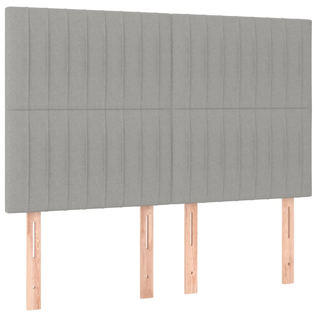 vidaXL Zagłówek jasnoszary 144x5x118/128 cm tkanina