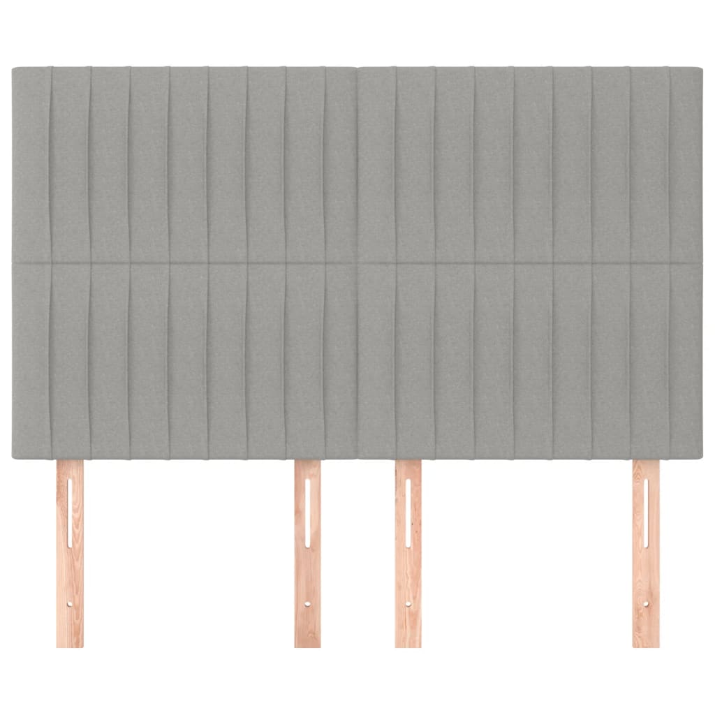 vidaXL Zagłówek jasnoszary 144x5x118/128 cm tkanina