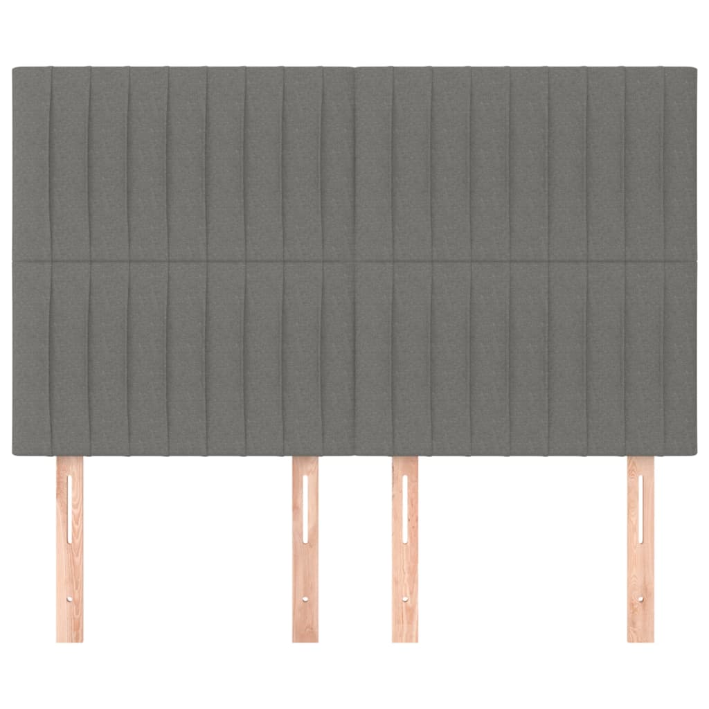 vidaXL Zagłówek ciemnoszary 144x5x118/128 cm materiał