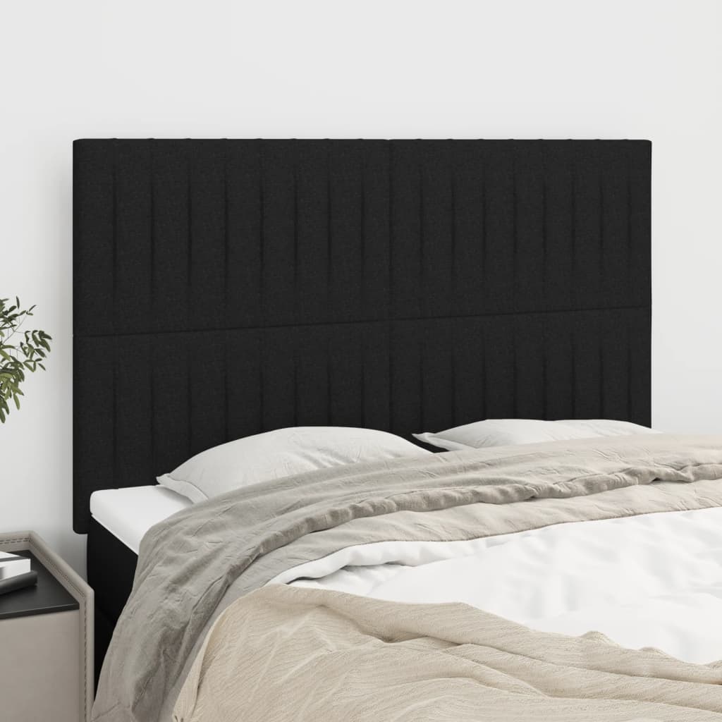 vidaXL Zagłówek czarny 144x5x118/128 cm materiał