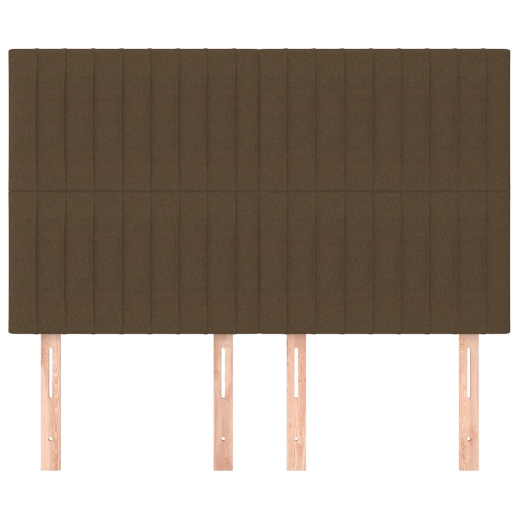vidaXL Zagłówek ciemnobrązowy 144x5x118/128 cm tkanina