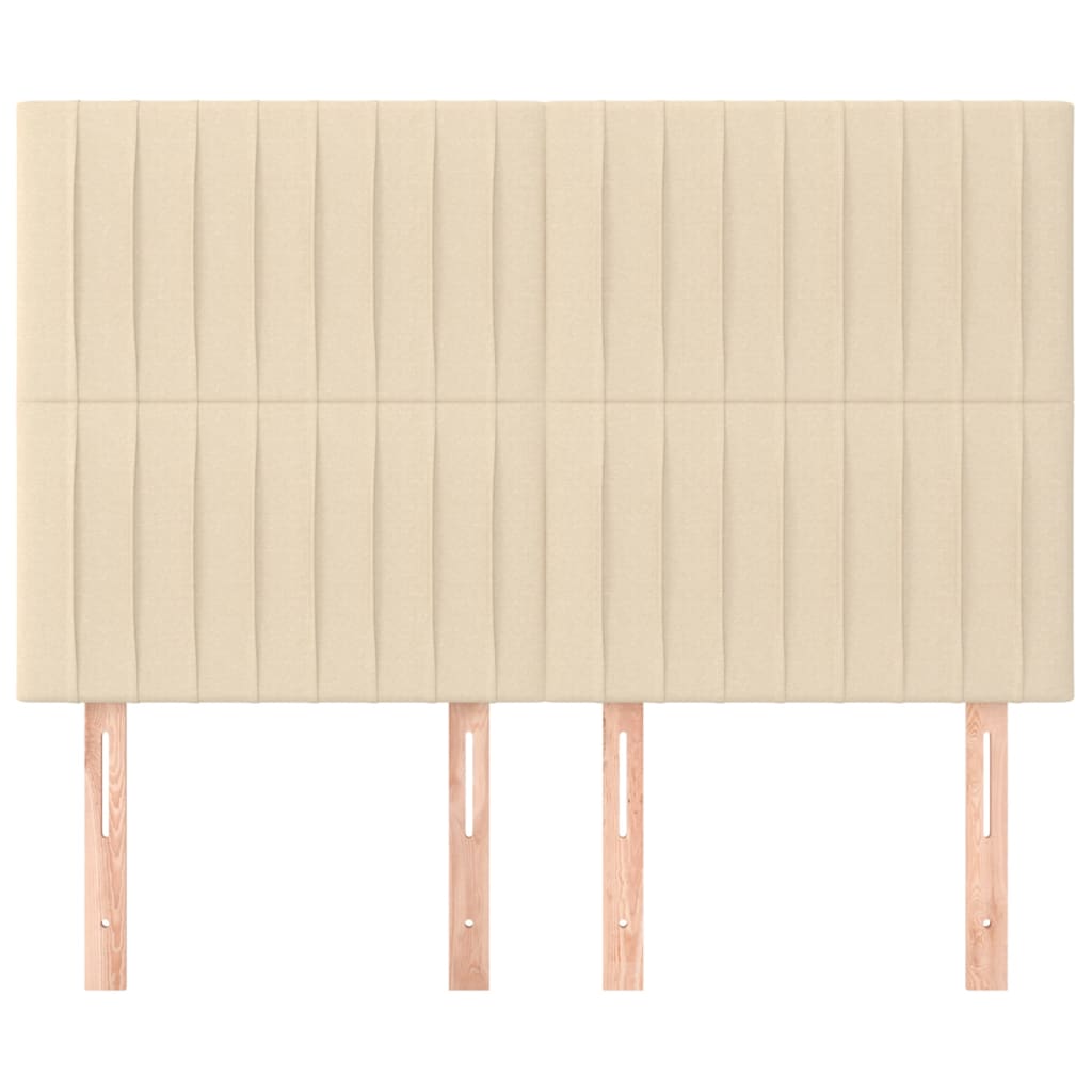 vidaXL Zagłówek kremowy 144x5x118/128 cm materiał
