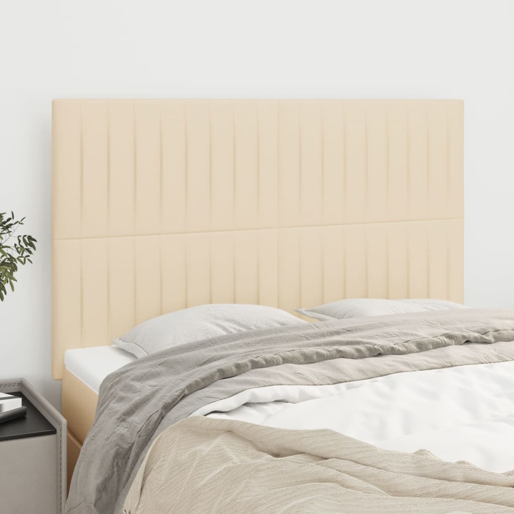 vidaXL Zagłówek kremowy 144x5x118/128 cm materiał