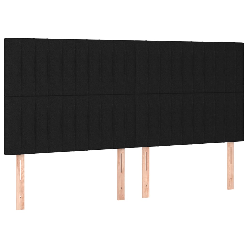 vidaXL Zagłówek czarny 160x5x118/128 cm tkanina