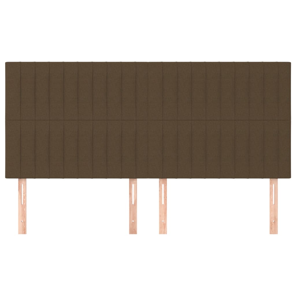 vidaXL Zagłówek ciemnobrązowy 160x5x118/128 cm tkanina