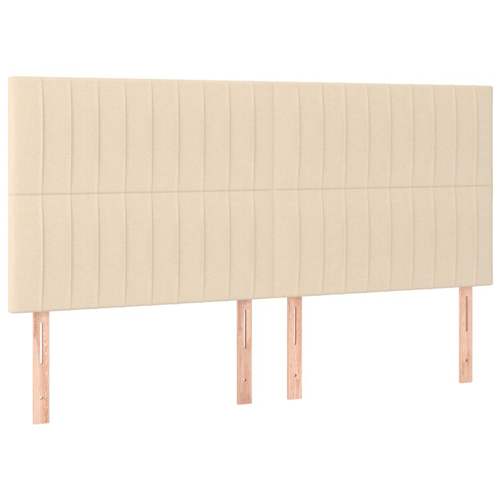 vidaXL Zagłówek kremowy 180x5x118/128 cm tkanina