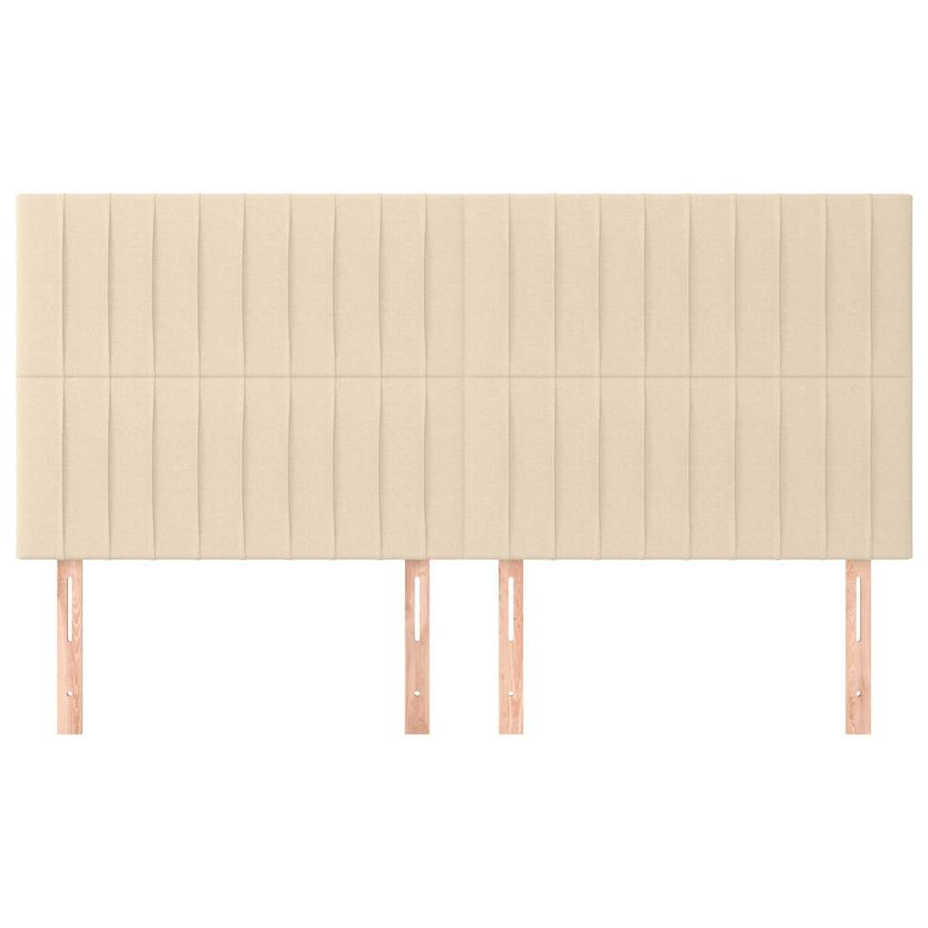 vidaXL Zagłówek kremowy 180x5x118/128 cm tkanina