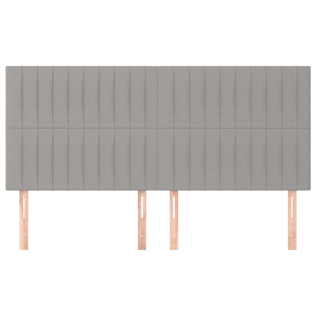 vidaXL Zagłówek jasnoszary 200x5x118/128 cm tkanina
