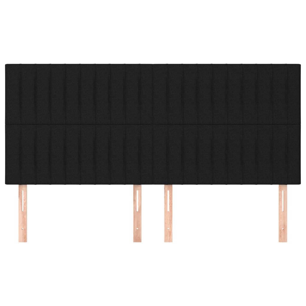 vidaXL Zagłówek czarny 200x5x118/128 cm tkanina