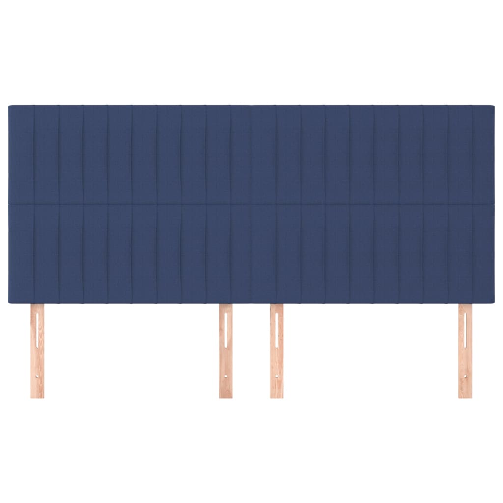vidaXL Zagłówek niebieski 200x5x118/128 cm tkanina