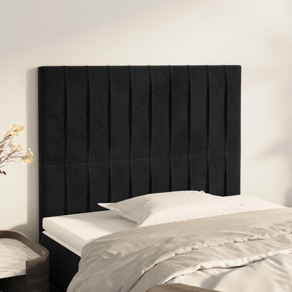 vidaXL Zagłówek czarny 80x5x118/128 cm aksamit