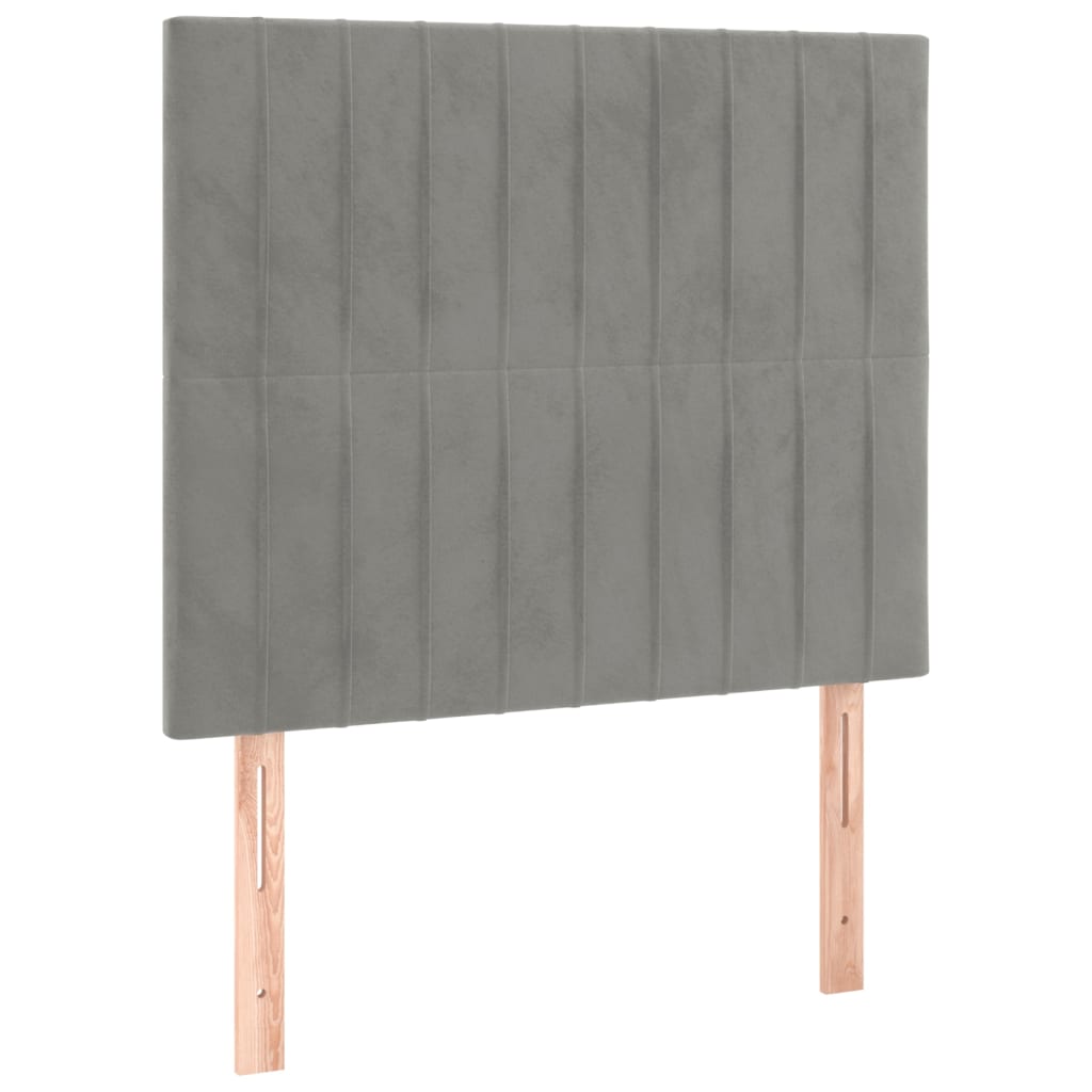 vidaXL Zagłówek jasnoszary 100x5x118/128 cm aksamit