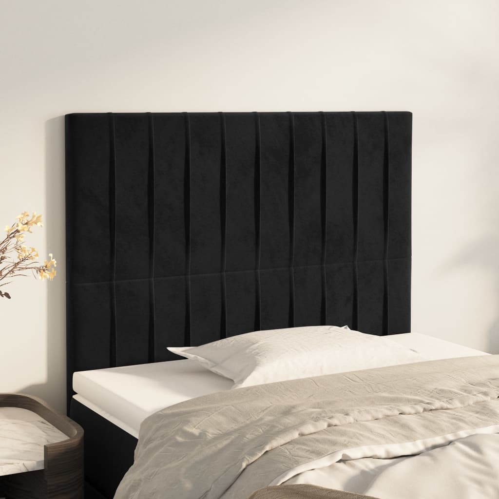 vidaXL Zagłówek czarny 100x5x118/128 cm aksamit