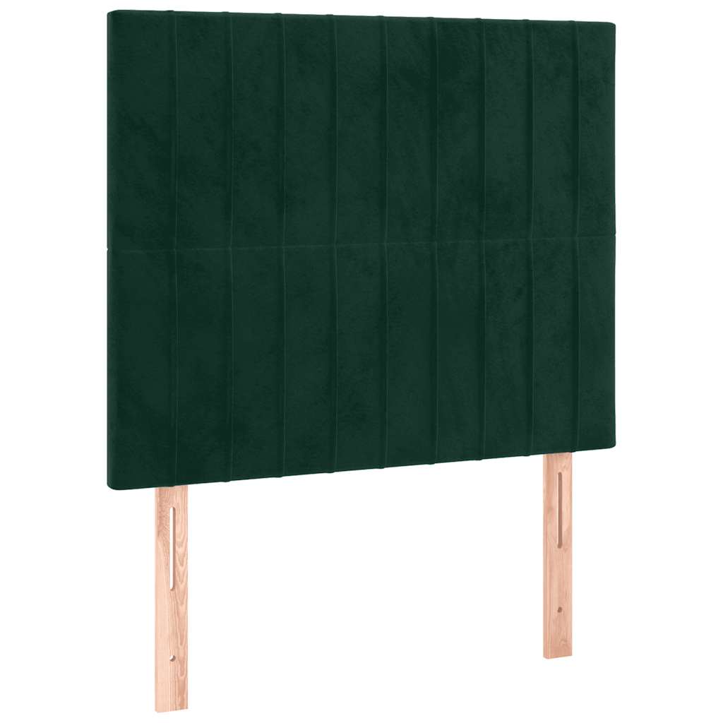 vidaXL Zagłówek ciemnozielony 100x5x118/128 cm aksamit