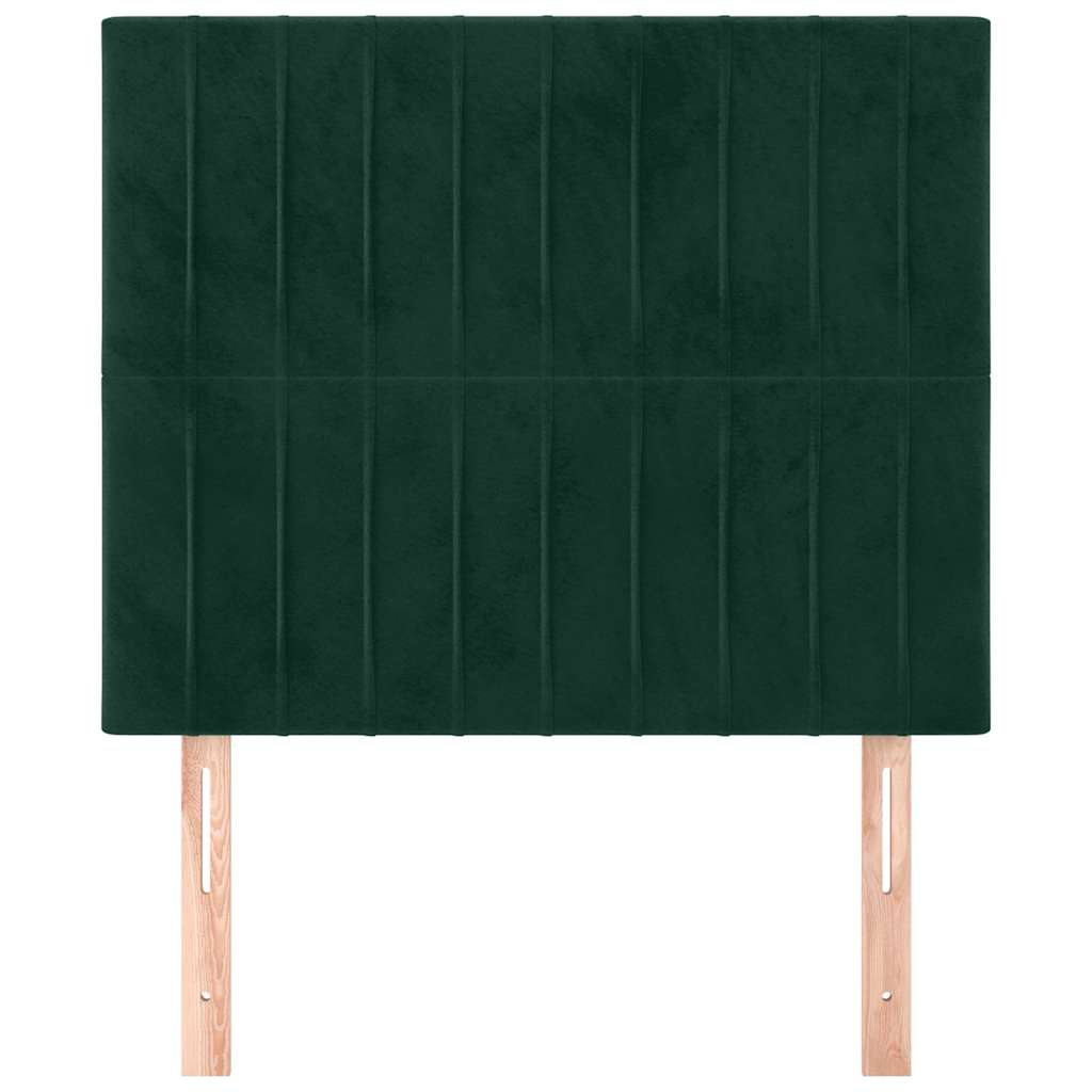 vidaXL Zagłówek ciemnozielony 100x5x118/128 cm aksamit