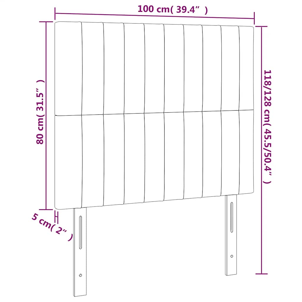 vidaXL Zagłówek granatowy 100x5x118/128 cm aksamit