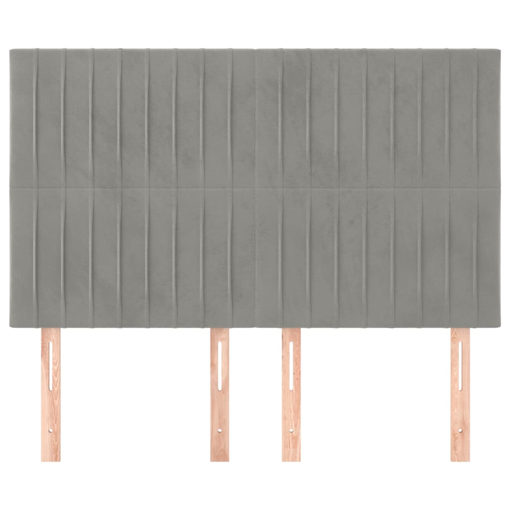 vidaXL Zagłówek jasnoszary 144x5x118/128 cm aksamit