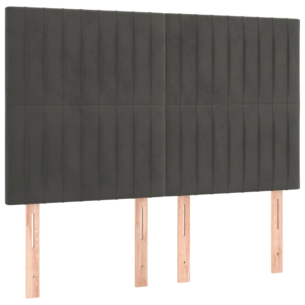 vidaXL Zagłówek ciemnoszary 144x5x118/128 cm aksamit