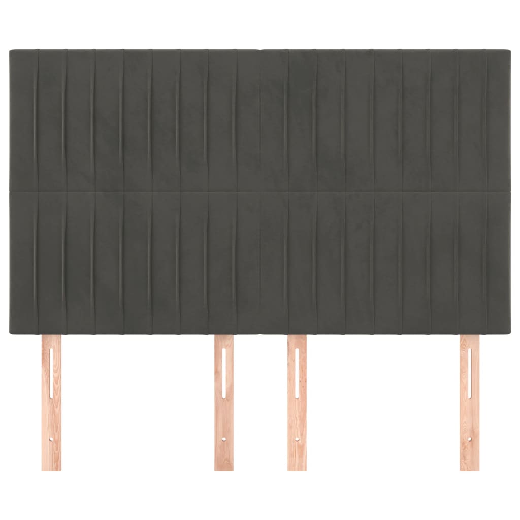 vidaXL Zagłówek ciemnoszary 144x5x118/128 cm aksamit